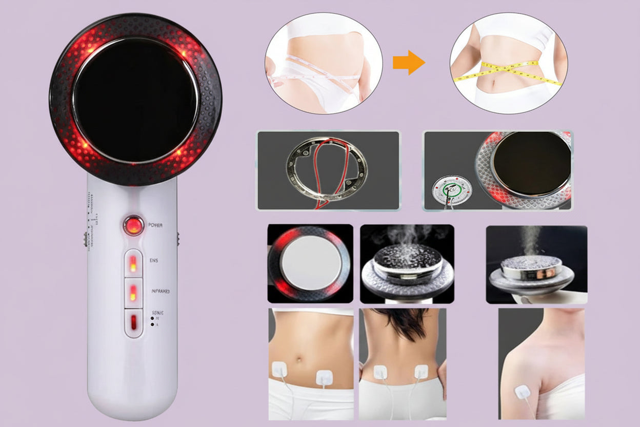 Ultrasound slimming massager met EMS elektrische stimulatie en infrarood warmte voor effectieve cellulite behandeling en body contouring